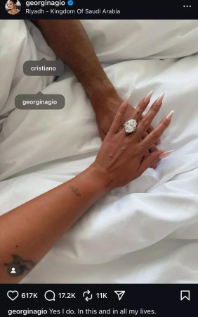 'Yes, I do': Georgina Rodríguez confirms engagement to Cristiano Ronaldo