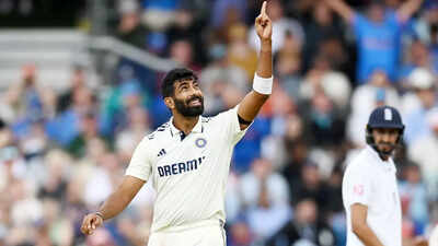 Jasprit Bumrah looks on during a match.