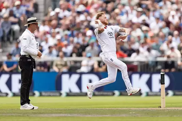 Ben Stokes struggles with cramps during the Manchester Test