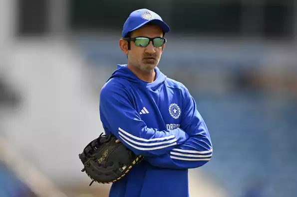 Gautam Gambhir during a heated discussion at the Oval.
